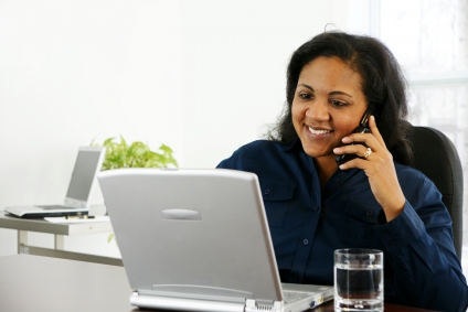 Woman Talking On Phone Power Prospectors Course